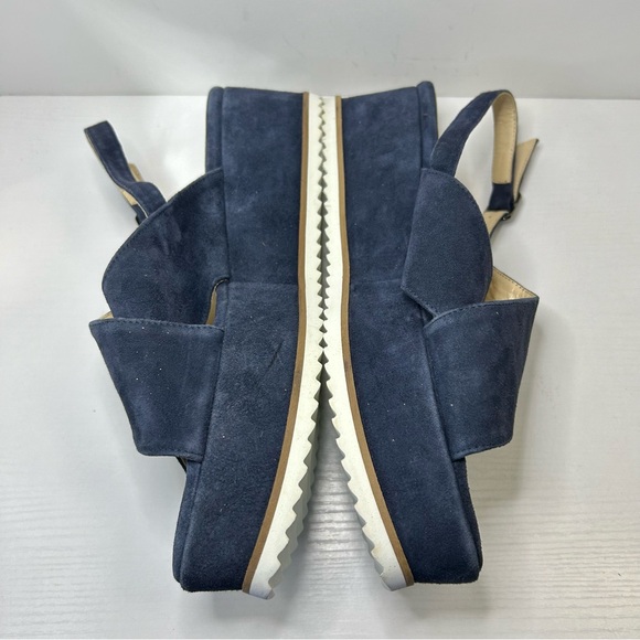 Cordani Kaylee Slingback Wedge Platform Navy Suede Criss Cross Strap Sz 41 EU - Picture 9 of 15